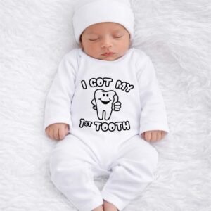 First Tooth Romper for Baby Boy & Baby Girl