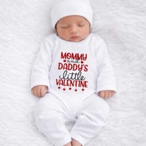 Valentine Gift for Husband Wife Baby Romper with Cap