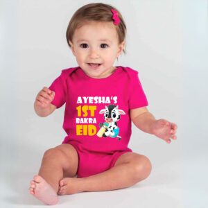 First Eid Dress Cute Cow Baby Romper Pink Online in Pakistan