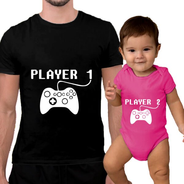 Player Printed T-Shirt for Daddy and Romper for Baby Online in Pakistan
