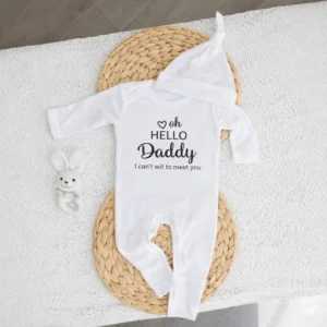 Oh Hello Daddy Baby Announcement Surprise Husband Romper