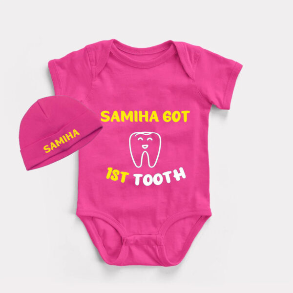 Custom Name First Tooth Romper Online in Pakistan