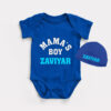 Custom Name Mama’s Boy or Girl Romper Blue Online in Pakistan