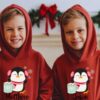 Cute Penguin For Baby-Boy Girl Hoodie Red