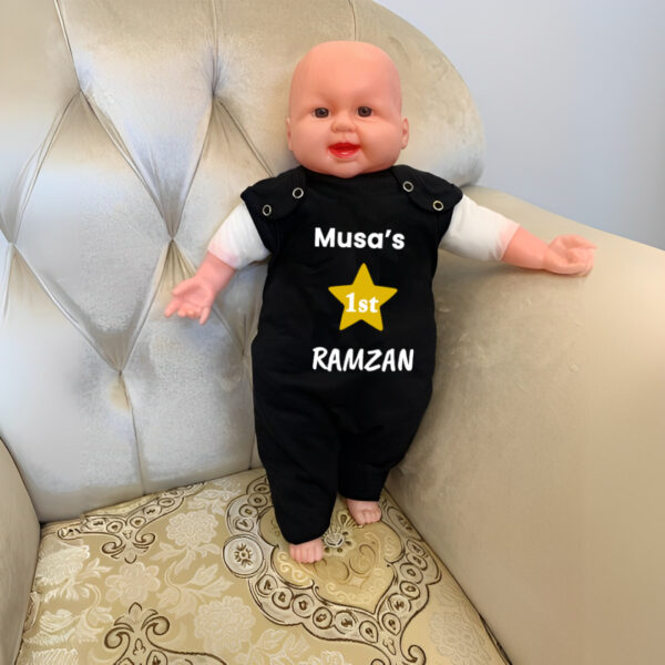 First Ramadan Romper with Name Black