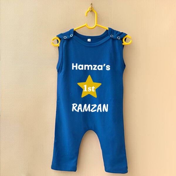 First Ramadan Romper with Name Blue