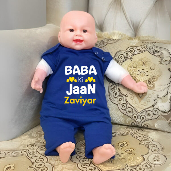 Baba ki Jaan Dungaree Style Romper Blue