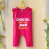 Chachu ki Jaan Dungaree Style Romper Hot Pink