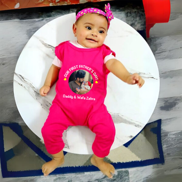 First Father's Day Jumpsuit Pink 1
