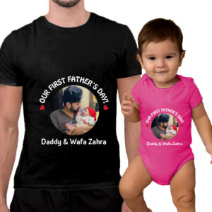Personalized Photo Father’s Day Romper Matching Shirt & Romper Online in Pakistan