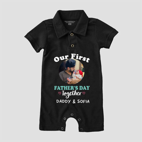 Personalized Photo First Father Day Polo Romper Online in Pakistan