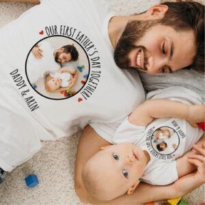 Alternative view of Personalized Photo Father’s Day Romper Matching Shirt & Romper