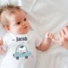 Personalized Cute Car Printed Baby Onesie