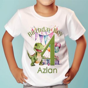 Alternative view of Personalised T-Rex Dinosaur Birthday T-Shirt & Onesie