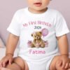 Pink Teddy Bear First Birthday Onesie & T-Shirt