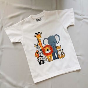 Alternative view of Zoo Animals Wildlife Round Neck T-Shirt For Girls and Boys