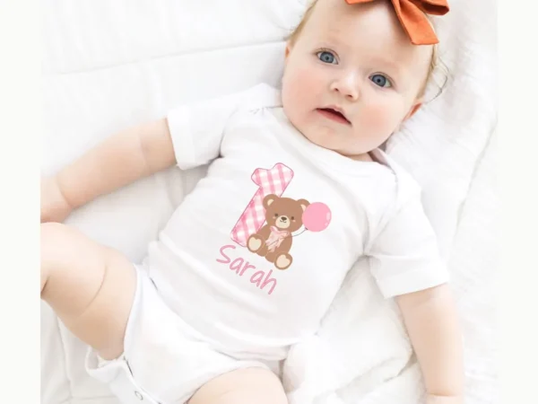 Custom Beary First Birthday Family Matching Romper