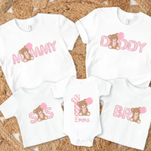 Custom Beary First Birthday Family Matching Shirt