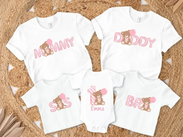 Custom Beary First Birthday Family Matching Shirt
