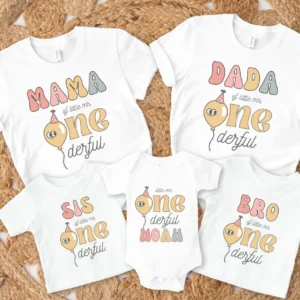 Customised Balloon First Birthday Family Matching Shirt