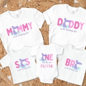Mermaid Birthday Matching Family Birthday Shirts & Romper