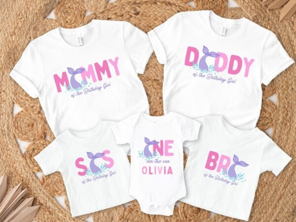 Mermaid Birthday Matching Family Birthday Shirts & Romper
