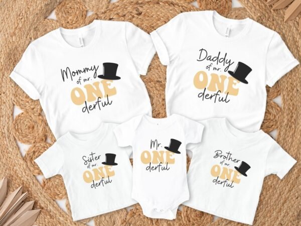 Mr Onederful First Birthday Family Matching Shirts