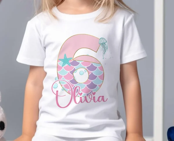 Personalised Mermaid Birthday Shirt