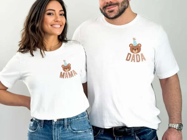 Personalized Beary First Birthday Family Matching Shirts
