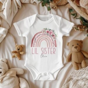 Alternative view of Little Sister Floral Rainbow Outfit