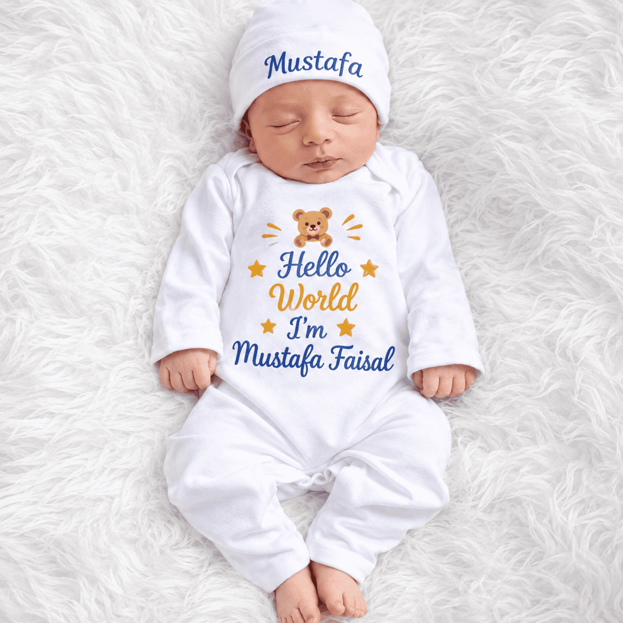 Hello World New Born Full Body Romper - Image 2