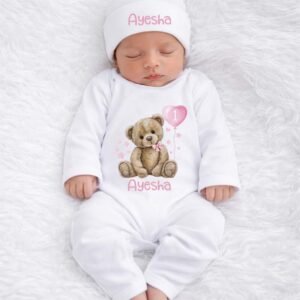 Personalized Teddy Bear First Birthday Romper
