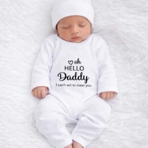 Oh Hello Daddy Baby Announcement Surprise Husband Romper