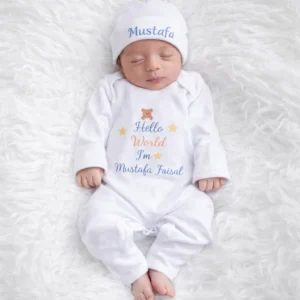 Hello World New Born Full Body Romper