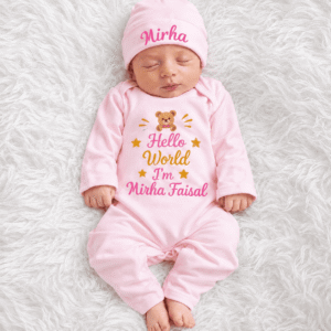 Personalized Hello World Newborn Romper