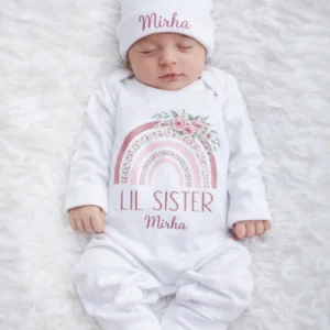 Personalized “Lil Sister” Meadow Rainbow Set