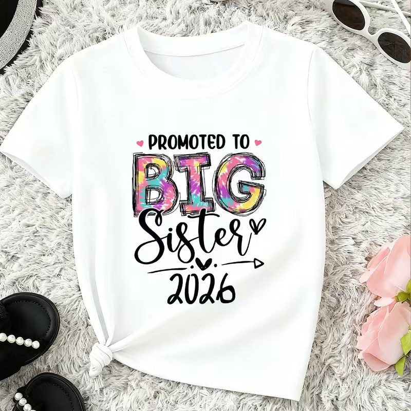 Promoted to Big Sister 2026 T-Shirt - Image 3