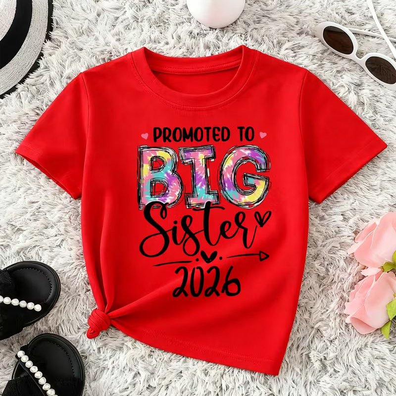 Promoted to Big Sister 2026 T-Shirt - Image 4