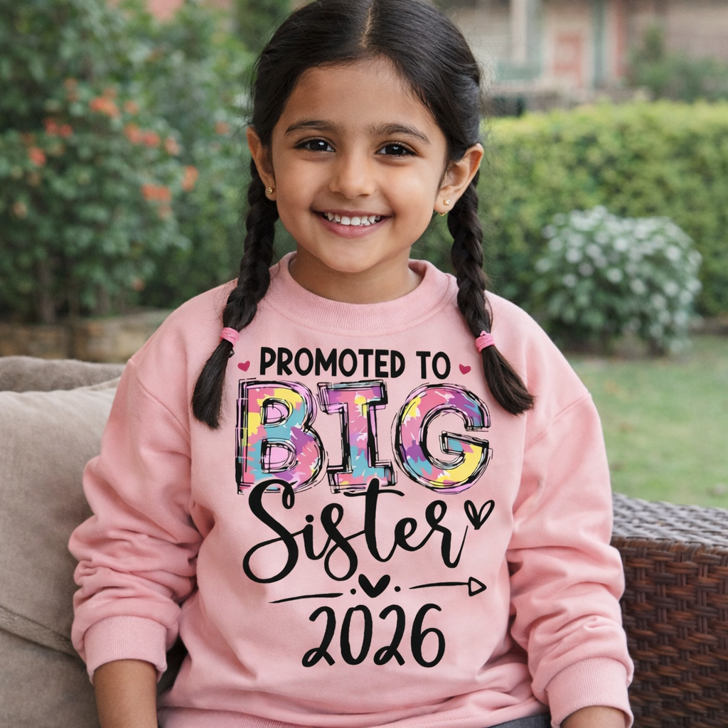 Promoted to Big Sister 2026 Sweatshirt