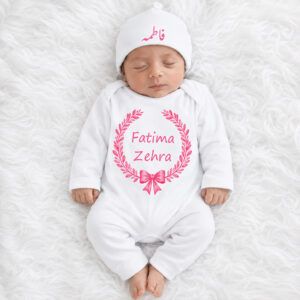 Personalized Baby Girl Name Announcement Romper - Image 2