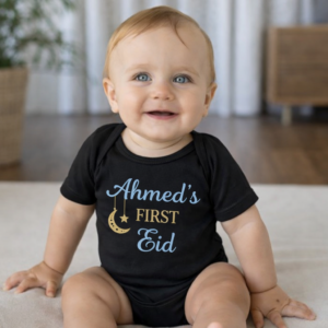 Alternative view of The “Golden Crescent” Custom Name Eid Romper