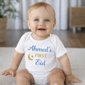The “Golden Crescent” Custom Name Eid Romper