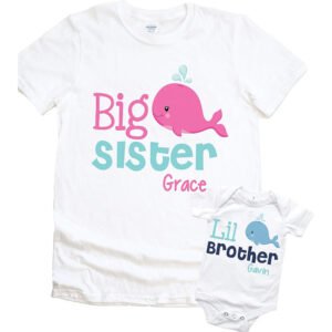 Personalized Whale Sibling Set
