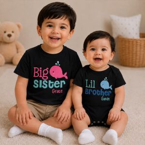 Alternative view of Personalized Whale Sibling Set