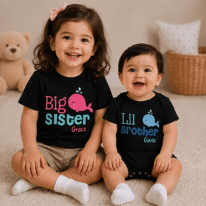 Alternative view of Personalized Whale Sibling Set