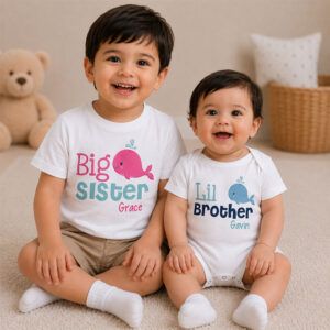 Personalized Whale Sibling Set