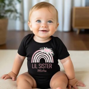 Alternative view of Personalized “Lil Sister” Half Sleeve Romper