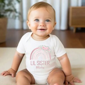 Personalized “Lil Sister” Half Sleeve Romper