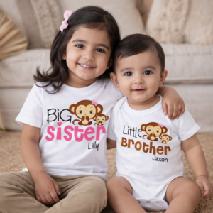Personalized Monkey Sibling Set