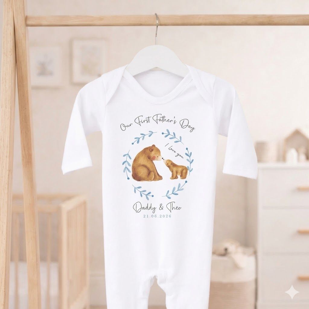 First Father’s Day Personalized Sleepsuit (Bear & Cub Edition)